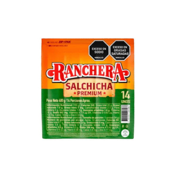 SALCHICHA RANCHERA PREMIUM 14UNDX480G