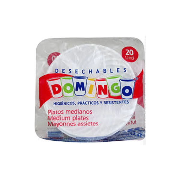 PLATO DOMINGO BLANCO MEDIANO 80DISPX20UND