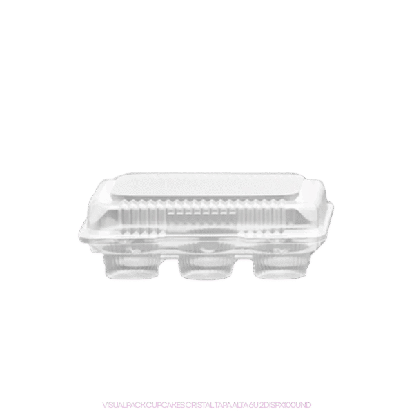 VISUALPACK CUPCAKES CRISTAL TAPA ALTA 6U 2DISPX100UND