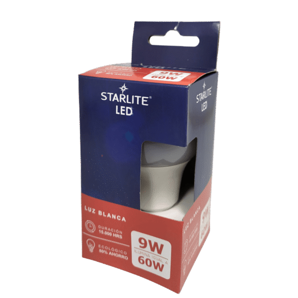 BOMBILLO STARLITE LED LUZ BLANCA 9W OPTION 10DISPX10UND